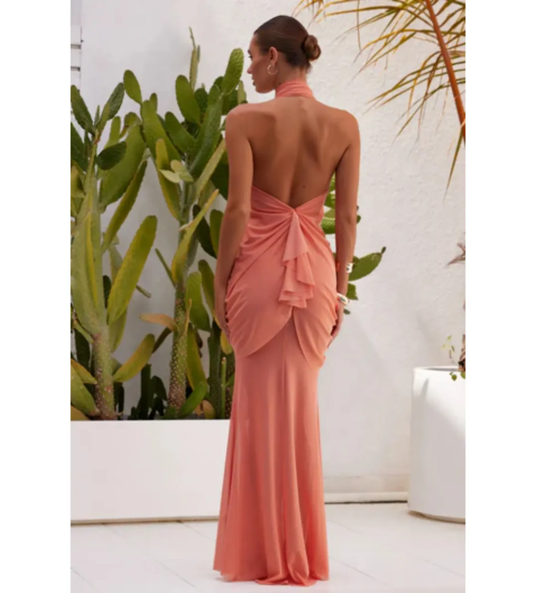 Abyss by Abby Debut Maxi Dress in Coral Size M/AU10 for rent on The Volte - main image