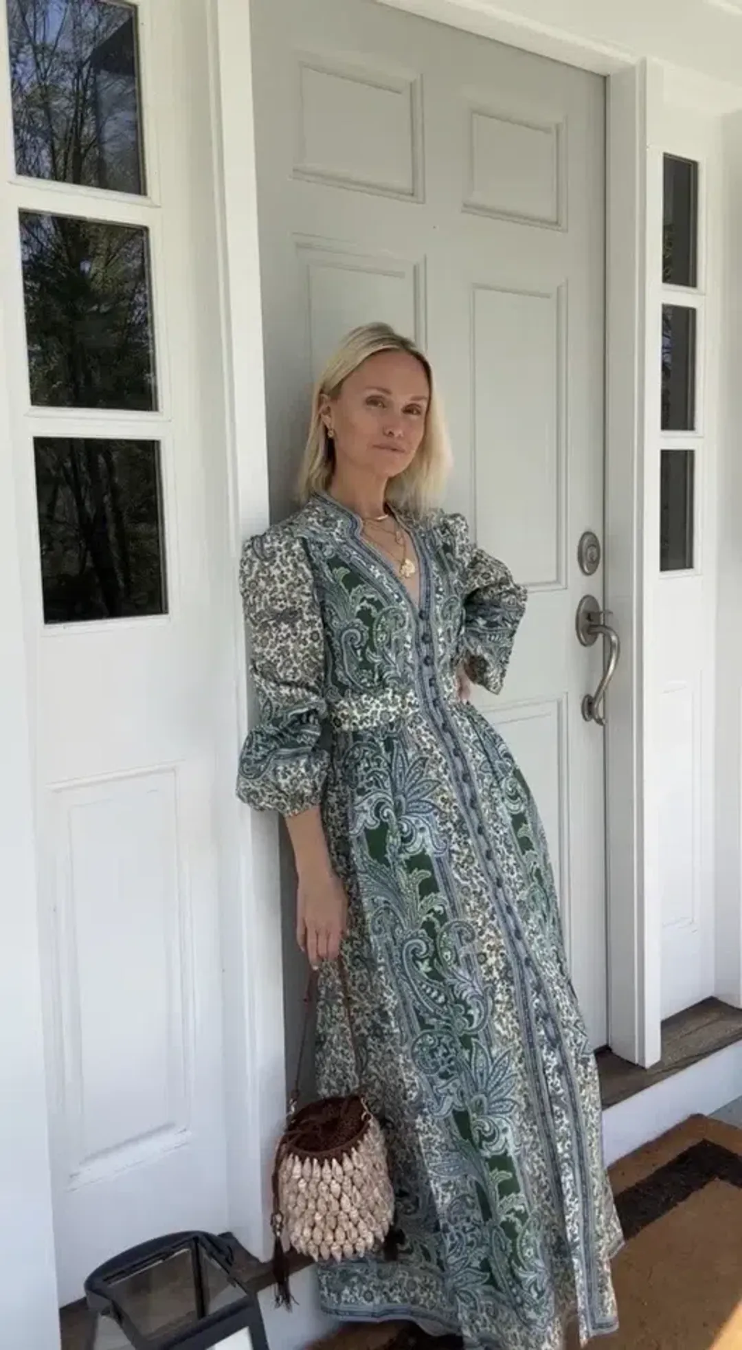 Zimmermann Ottie Plunge Midi Dress Size 2 / AU 12  for rent on The Volte - main image
