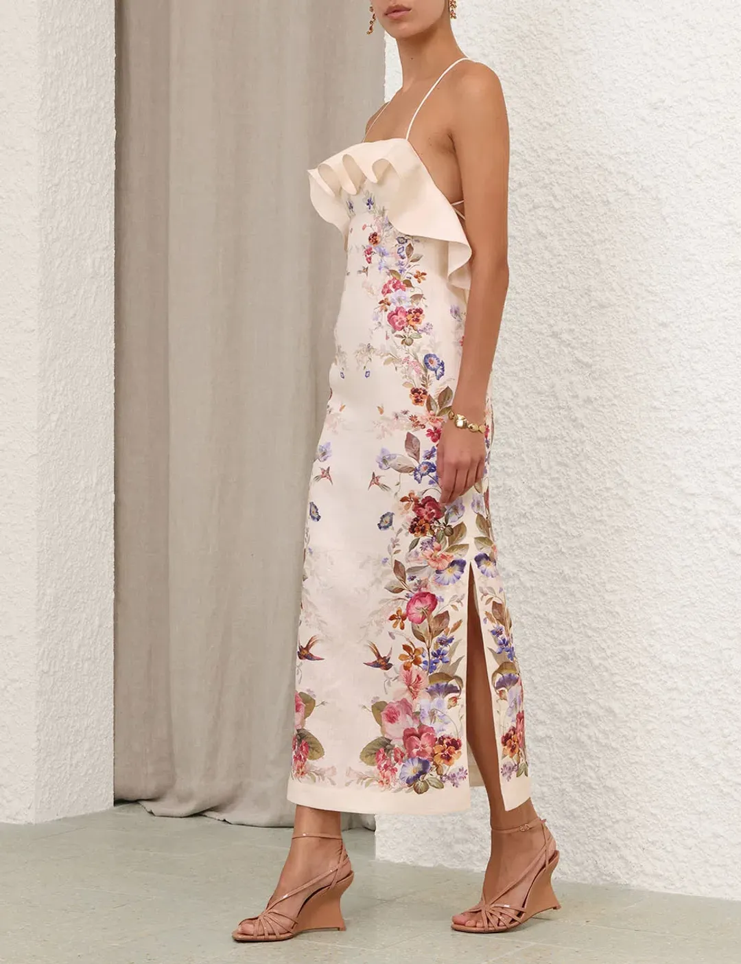 Zimmermann Patience Frill Midi Dress for rent on The Volte - main image