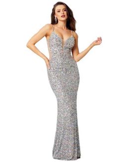 Tania Olsen Anastasia Gown silver size 8 for rent on The Volte - image 1