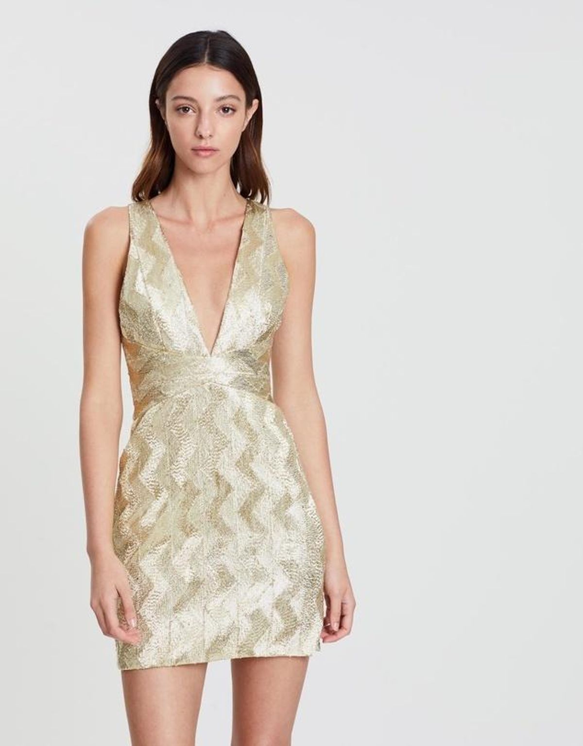 Manning Cartell No Filter Mini Dress Gold Size 8 for rent on The Volte - main image