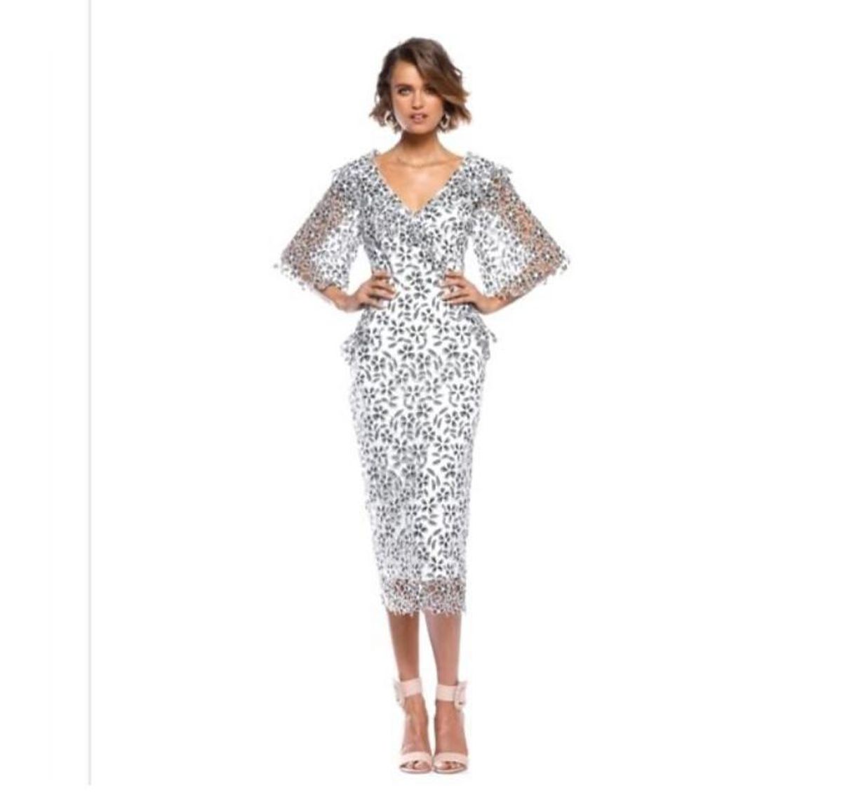 Pasduchas Chloe MIDI Ruffle Dress size 10 for rent on The Volte - main image