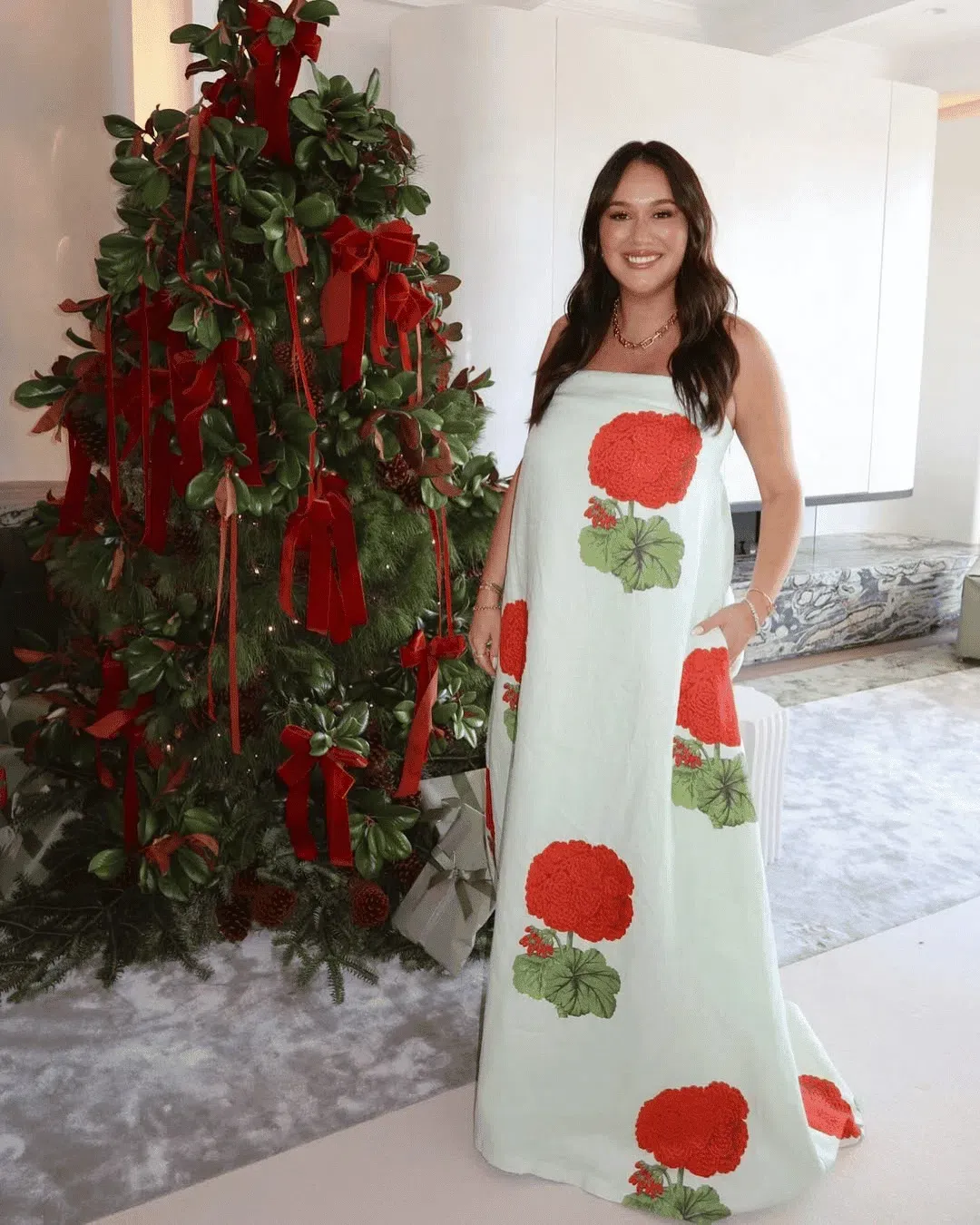 OROTON Posie Geranium Print Gown Size 14 AU for rent on The Volte - main image