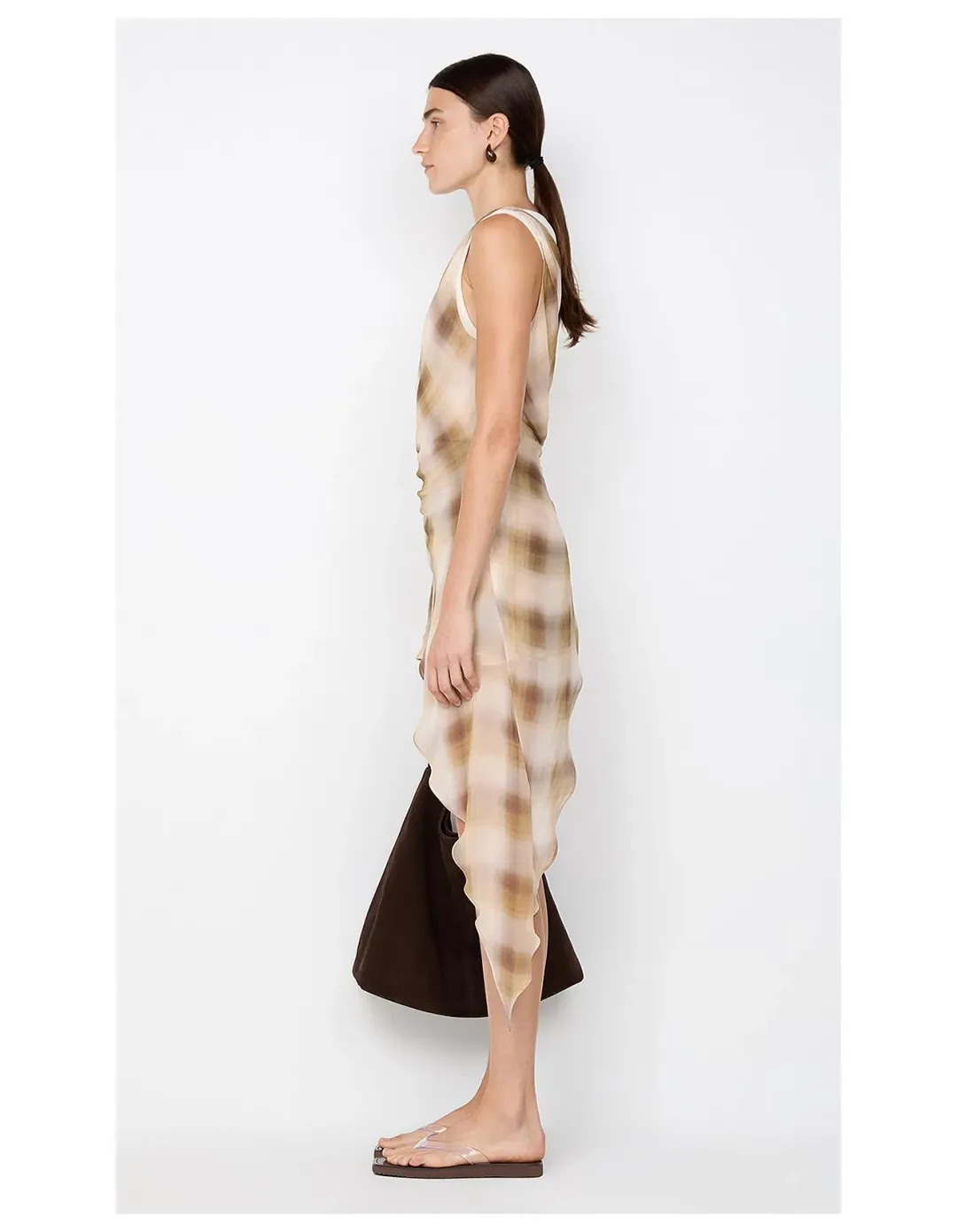 Bec + Bridge Eliana Mini Dress Size 8 Dune Check for rent on The Volte - main image