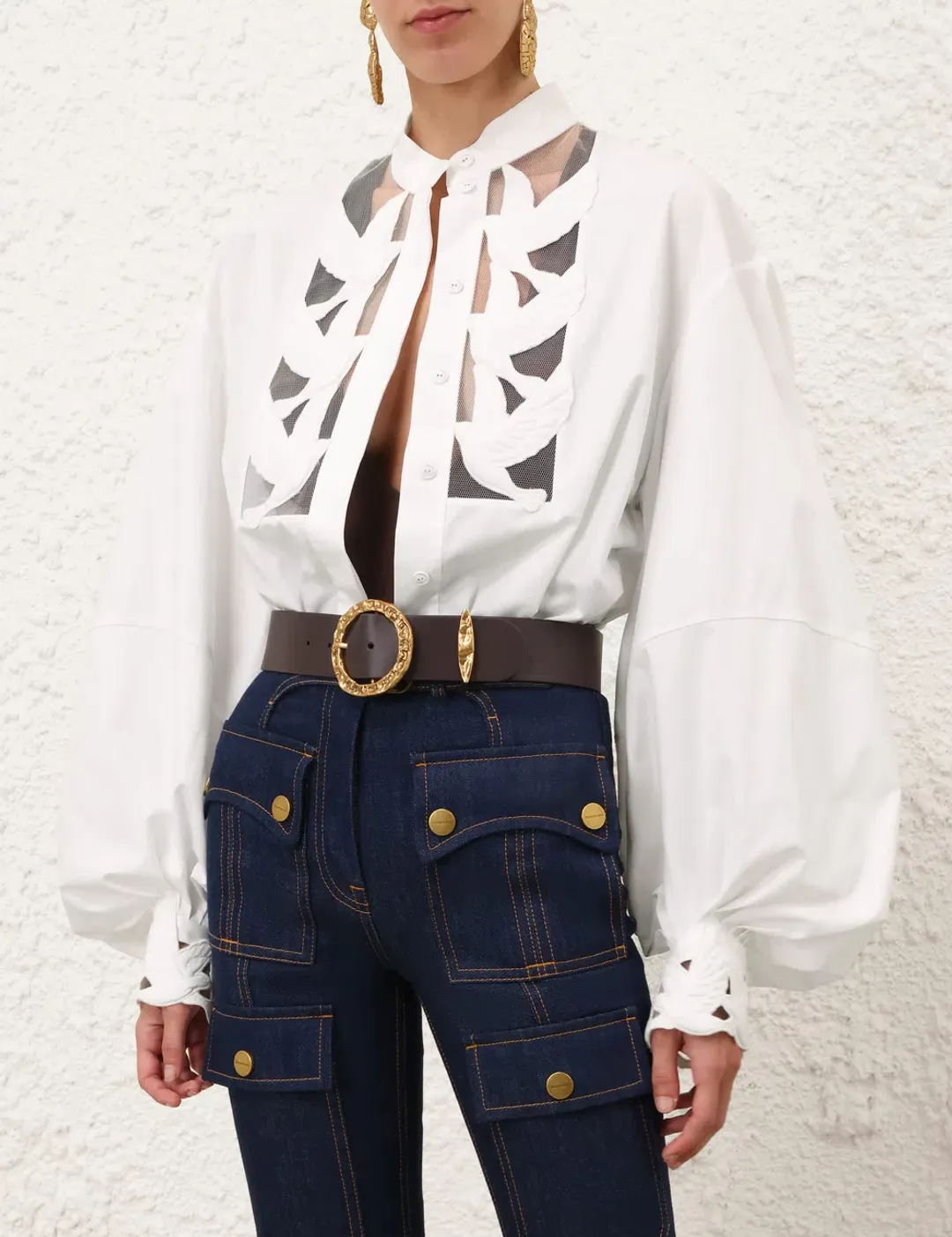 Zimmermann Luna Applique Top Blouse for rent on The Volte - main image