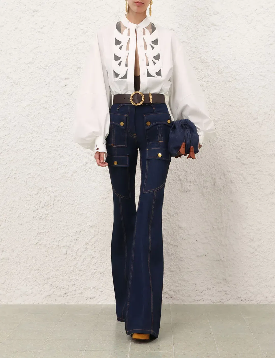 Zimmermann Luna Applique Top Blouse for rent on The Volte - main image