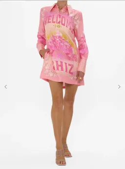 Camilla Totally Ozmopolitan Mini Shirt Dress Pink Size 18 for rent on The Volte - image 1