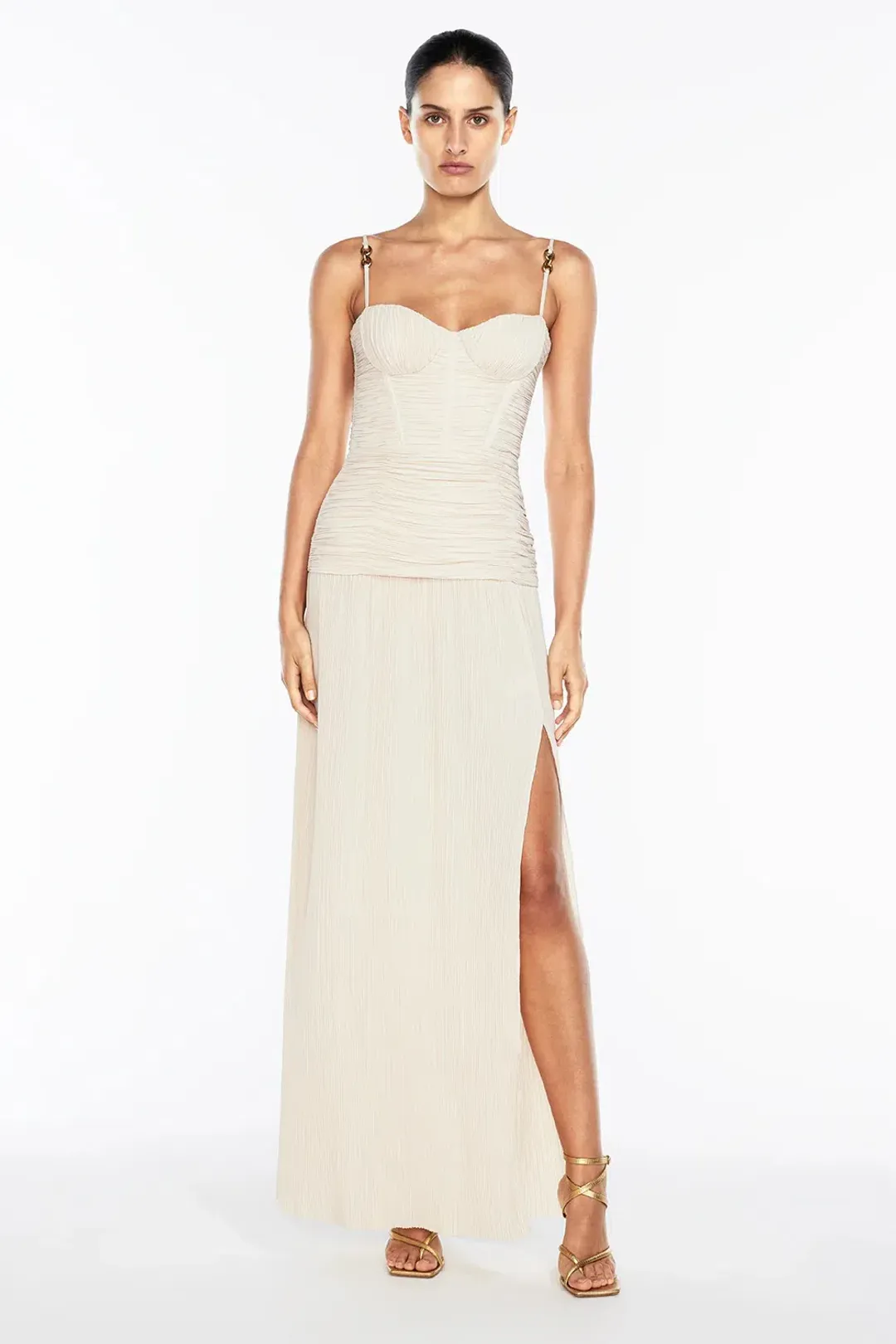 MANNING CARTELL DOUBLE TIME PLEAT MAXI / NOUGAT / SIZE 12 for rent on The Volte - main image