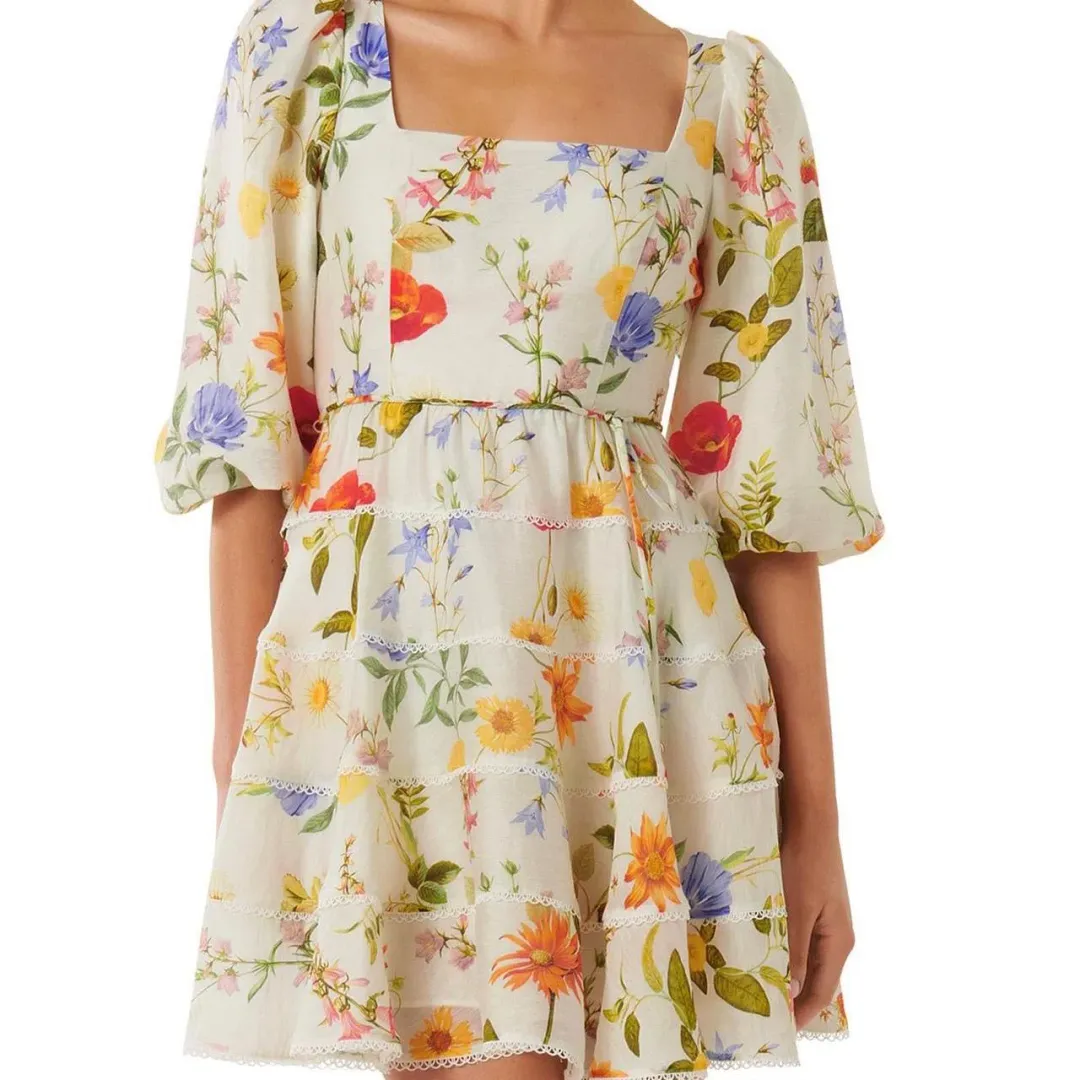 Esmie Tiered Floral Skater Dress for rent on The Volte - main image