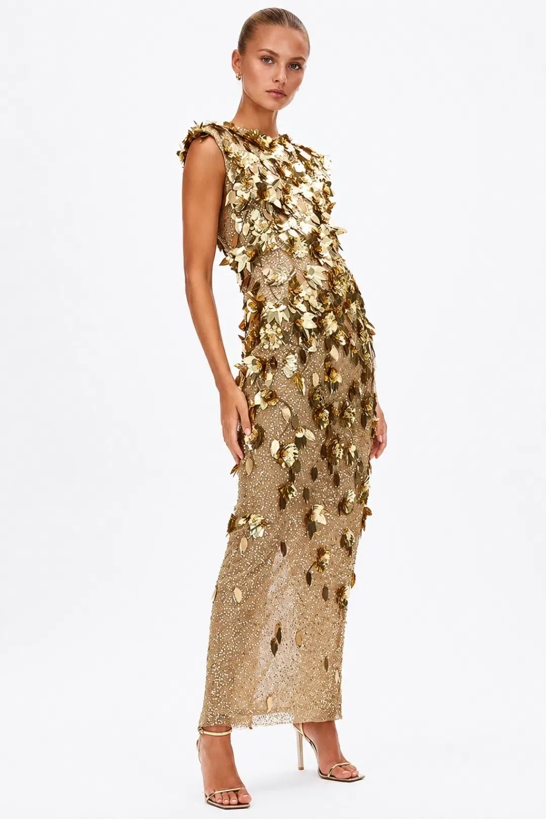 Rachel Gilbert Hugo Maxi Gown Gold Size 3 / AU12 for rent on The Volte - main image