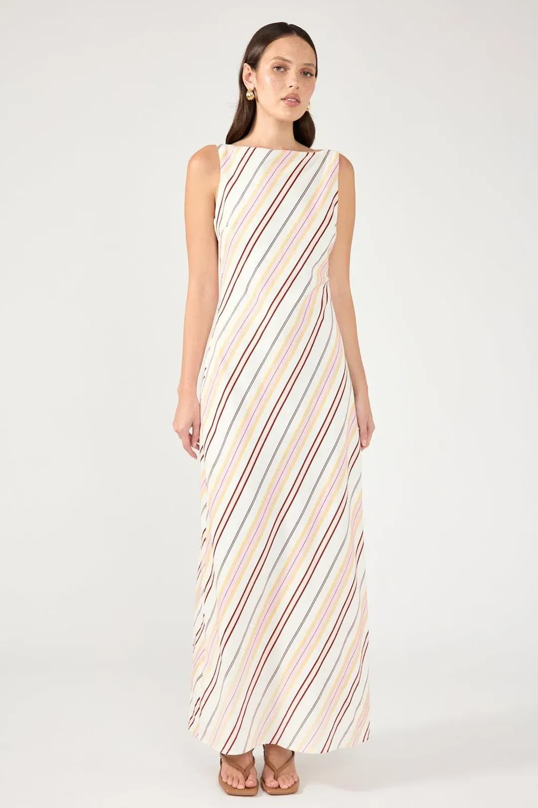 Perfect stranger Palermo Boat Neck Striped Maxi dress  for rent on The Volte - main image