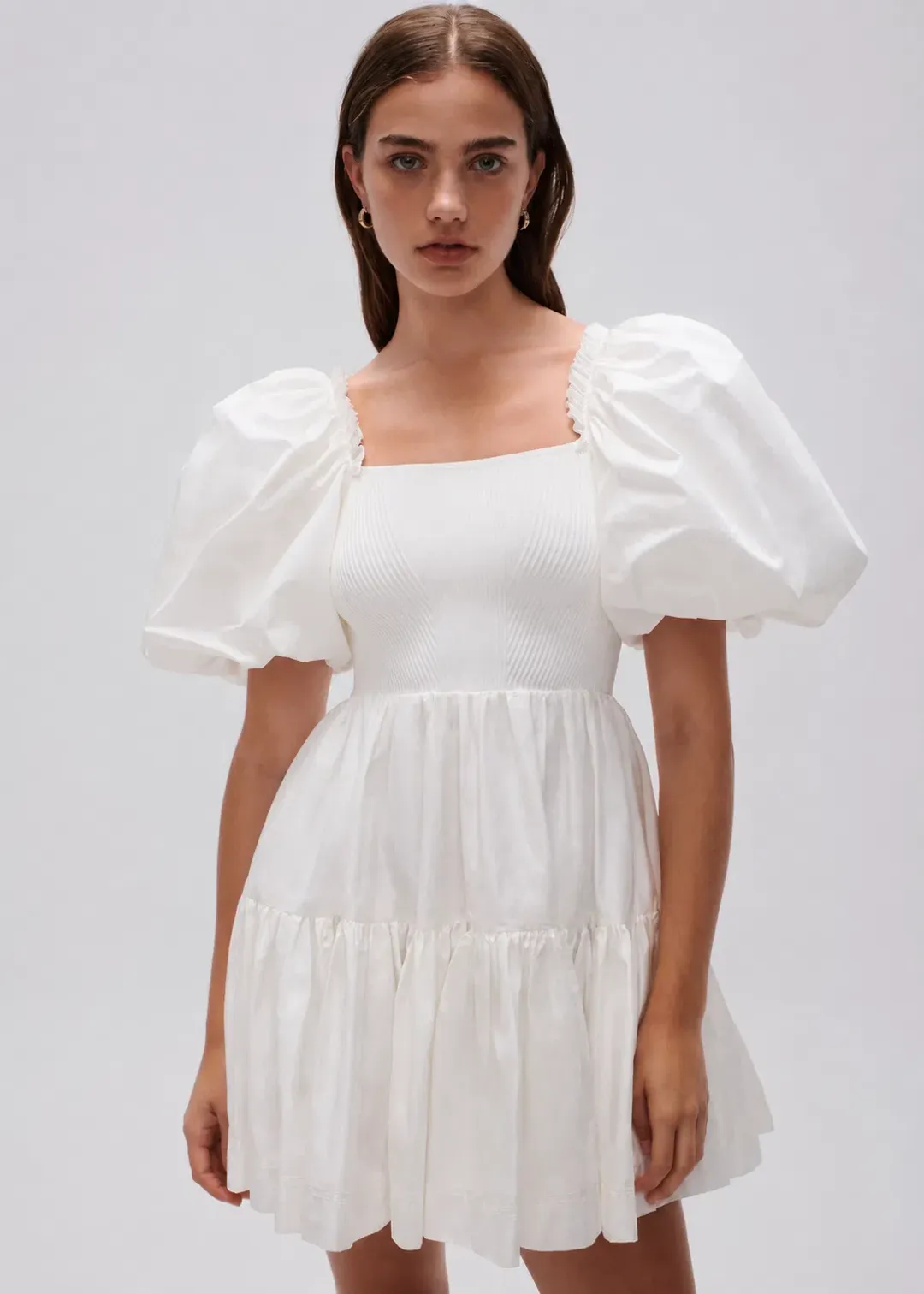 AJE CASA PUFF SLEEVE MINI DRESS Size 16 for rent on The Volte - main image