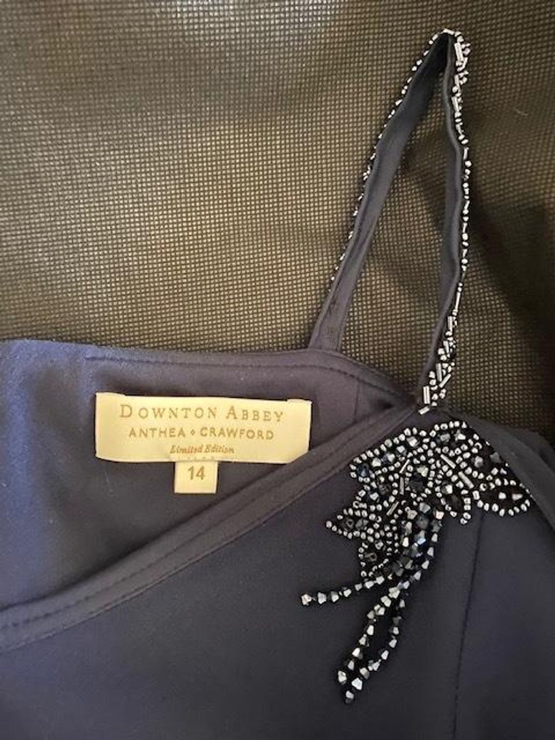 Anthea Crawford Downtown Abbey Navy Shawl Gown size 14 for rent on The Volte - main image