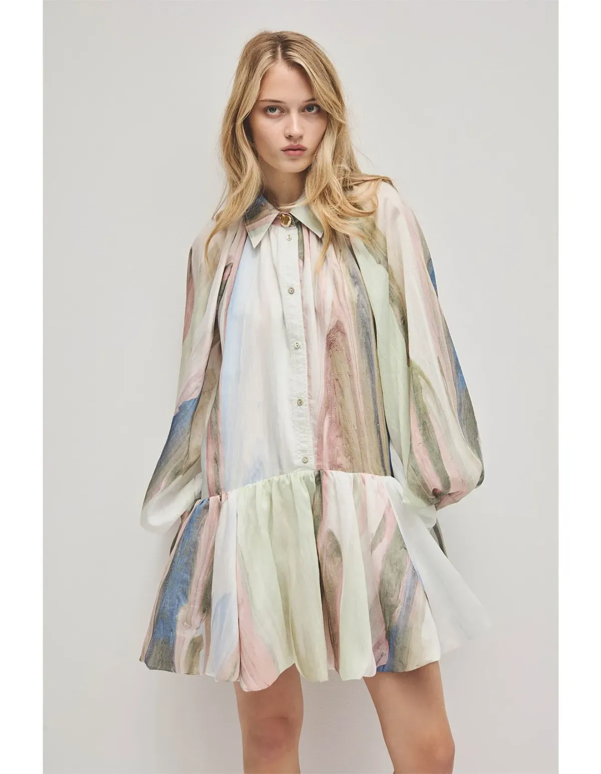 Aje Mietta Mini Dress Size 10 AU Blue Reverie for rent on The Volte - main image