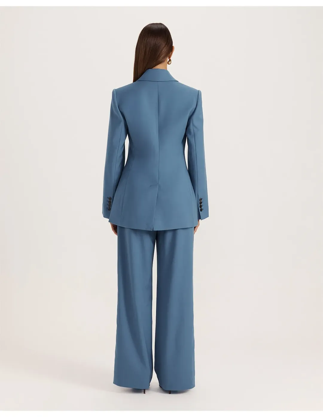 Saba Celeste Wool Contoured Blazer Size 6 Steel Blue for rent on The Volte - main image