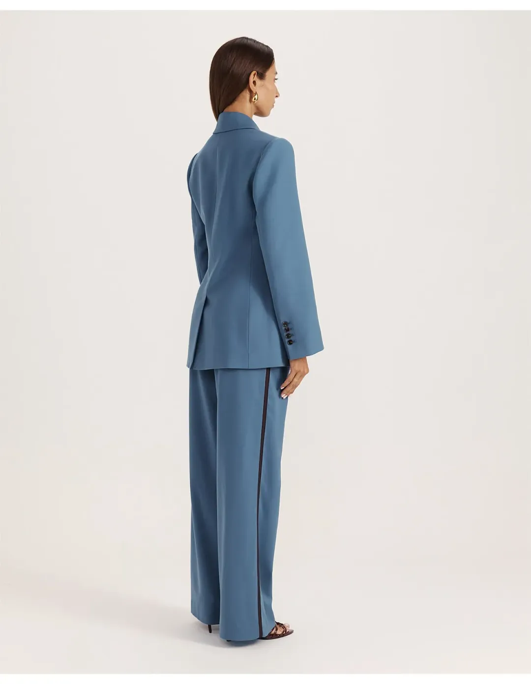 Saba Celeste Wool Contoured Blazer Size 6 Steel Blue for rent on The Volte - main image