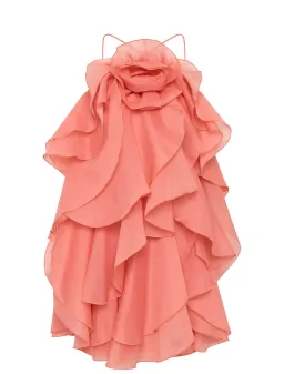 Aje Pandorea Layered Mini Dress - Coral Size 16 for rent on The Volte - image 5