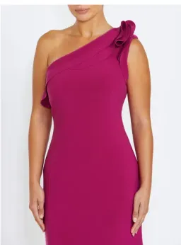 Anthea Crawford Tarquin One Shoulder Maxi Gown Sangria Pink Size 10 for rent on The Volte - image 2