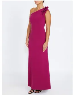 Anthea Crawford Tarquin One Shoulder Maxi Gown Sangria Pink Size 10 for rent on The Volte - image 3