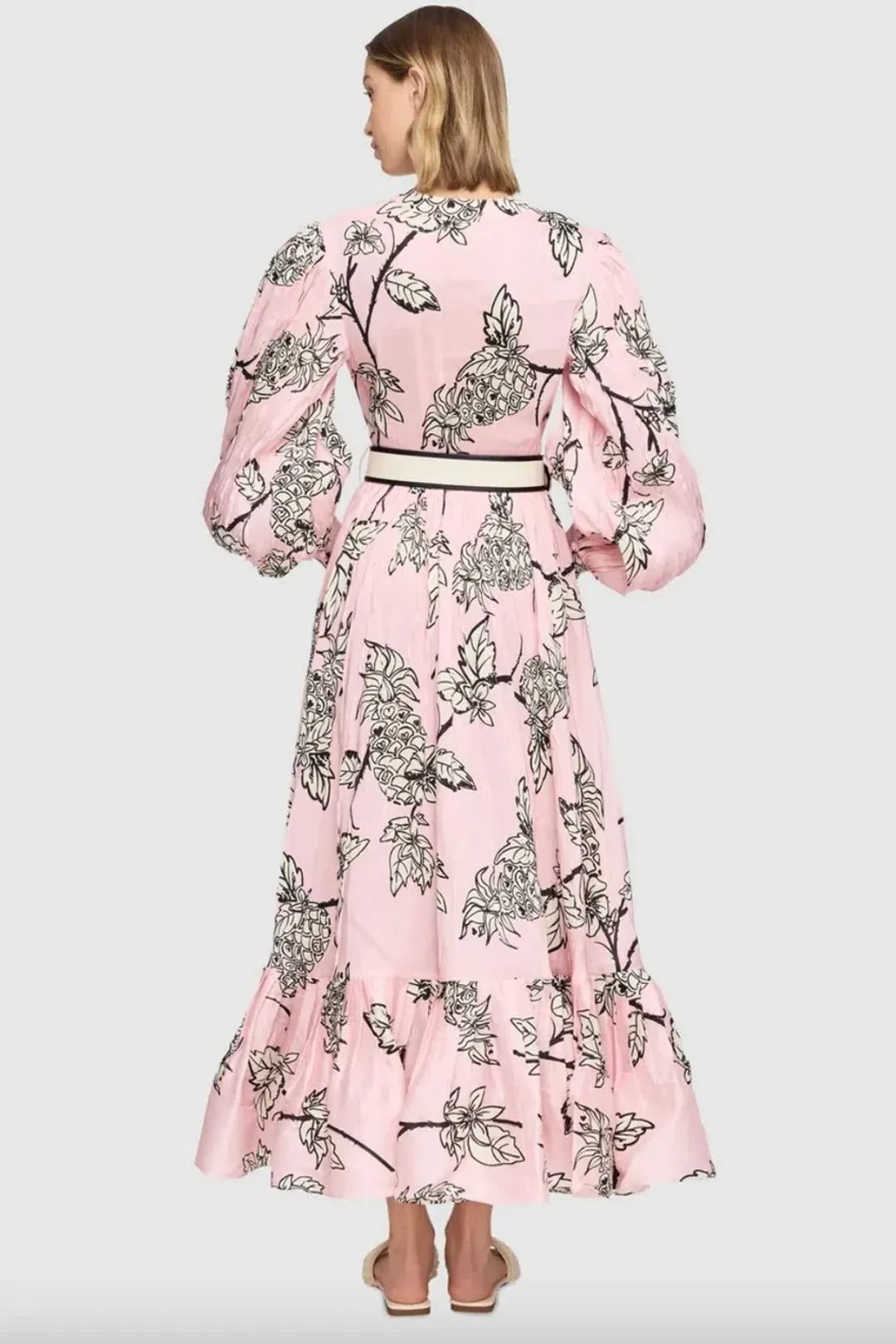 LEO LIN Pina Silk Linen Maxi Dress Floral for rent on The Volte - main image