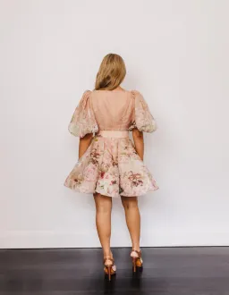 Zimmermann Dancer Floral Puff Sleeve Mini Dress Size 2 AU 12 for rent on The Volte - image 3