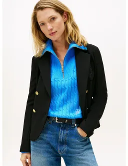 Tommy Hilfiger TH Crest Embroidery Slim Fit Blazer Size 36 EU Black for rent on The Volte - image 1