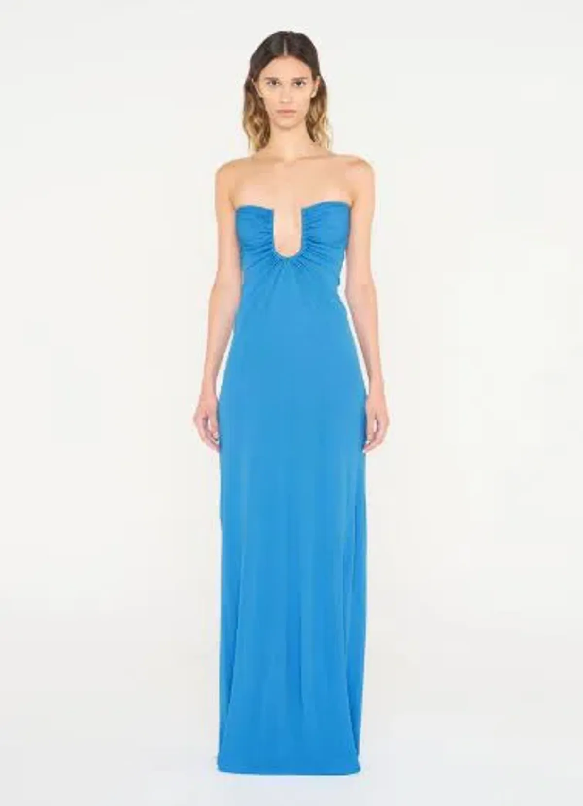 Christopher Esber Arced Palm Dress in Boston Blue Size 10 for rent on The Volte - main image
