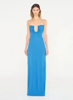 Christopher Esber Arced Palm Dress in Boston Blue Size 10 for rent on The Volte - image 1