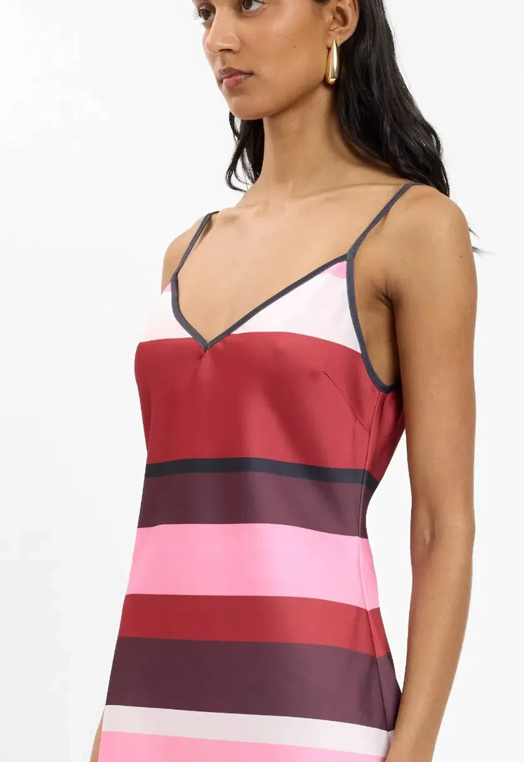 With Harper Lu Bias Mini Dress - Fuchsia Stripe - size small  for rent on The Volte - main image