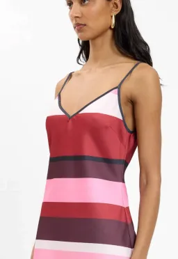 With Harper Lu Bias Mini Dress - Fuchsia Stripe - size small  for rent on The Volte - image 2