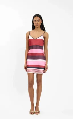 With Harper Lu Bias Mini Dress - Fuchsia Stripe - size small  for rent on The Volte - image 4