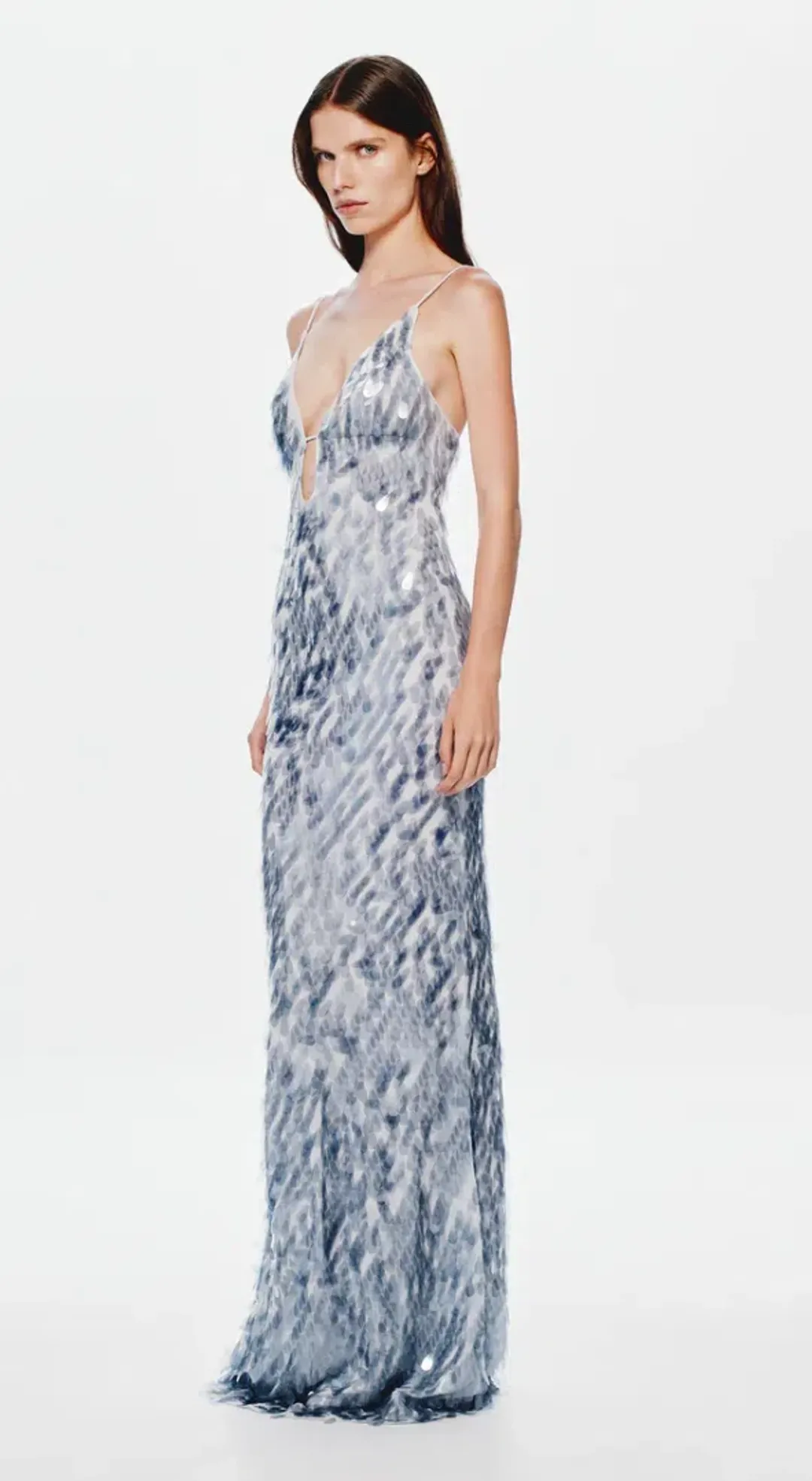 Misha | Sapphire Gown (Dove Grey) for rent on The Volte - main image