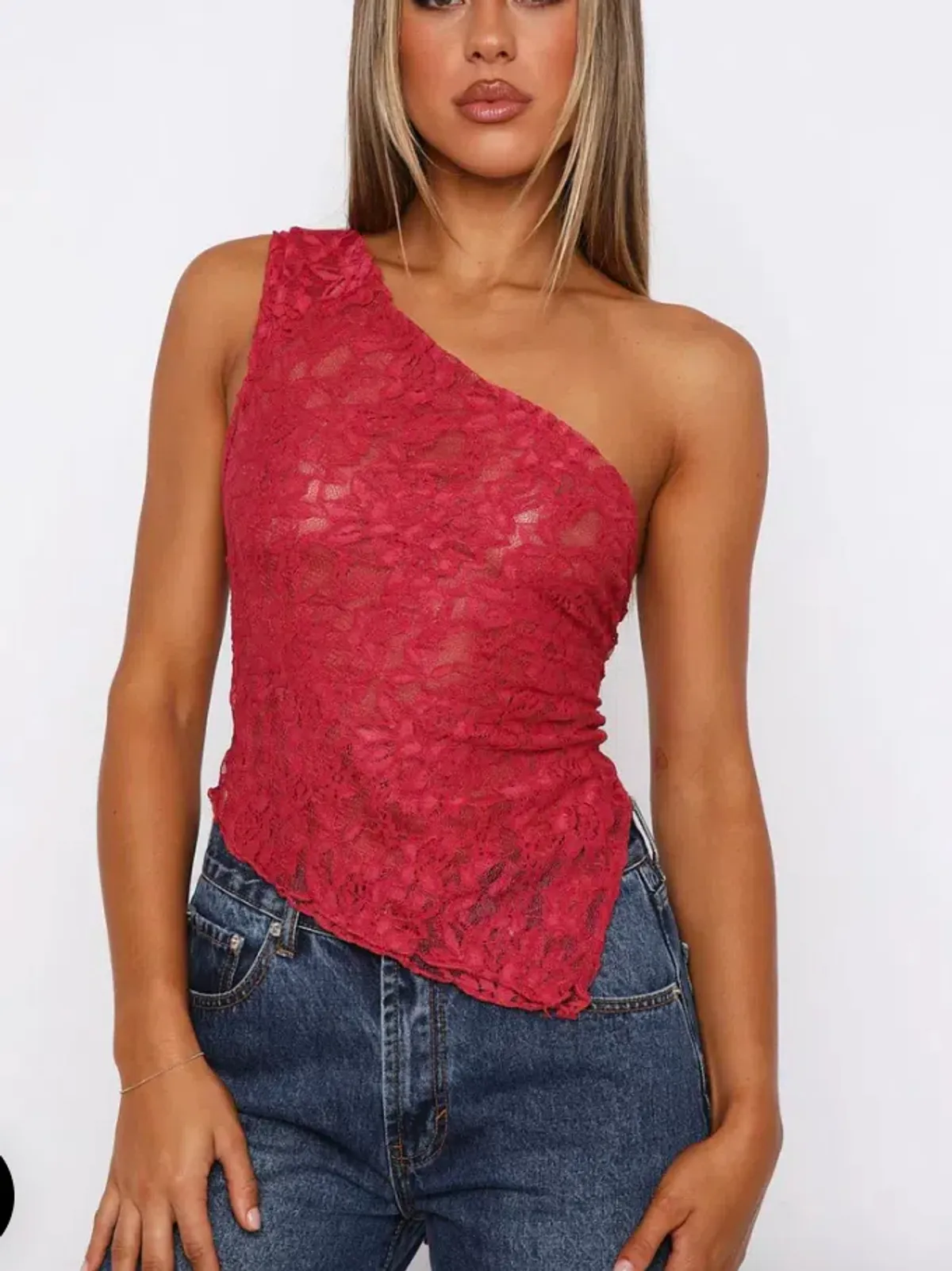 White Fox Boutique It's a Love Story Top in Berry for rent on The Volte - main image