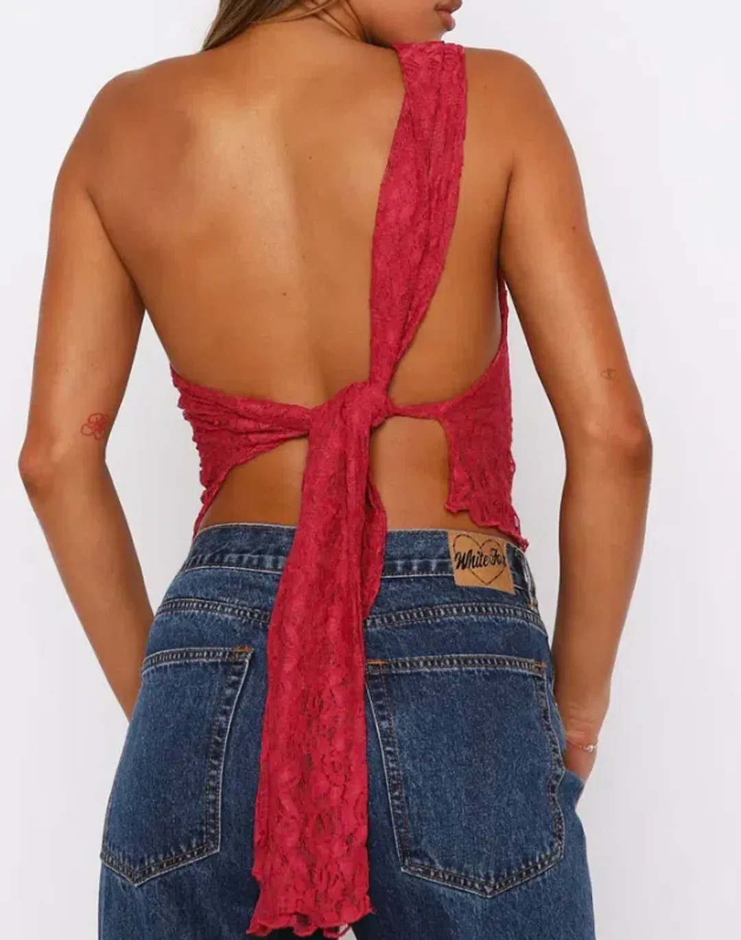 White Fox Boutique It's a Love Story Top in Berry for rent on The Volte - main image