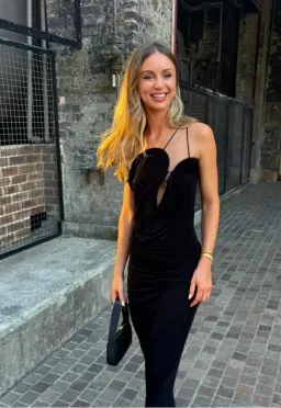 BNWT Christopher Esber Black Wave Coil Dress - Size 8 AU for rent on The Volte - image 4