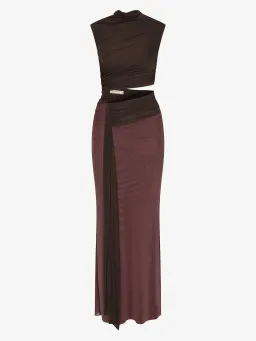 Bec & Bridge Conni Maxi Dress in Dark Chocolate/Aubergine Size AU 10 for rent on The Volte - image 6