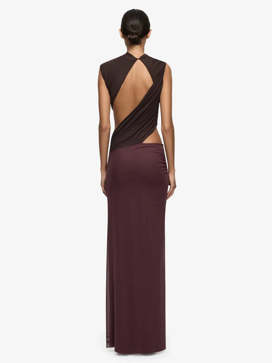 Bec & Bridge Conni Maxi Dress in Dark Chocolate/Aubergine Size AU 10 for rent on The Volte - main image