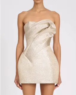 Eliya The Label Renelle Mini Dress in Gold size XS (size 6) for rent on The Volte - image 2
