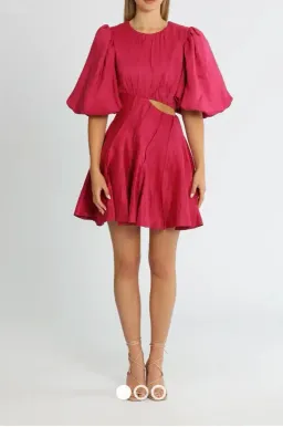Aje Admiration Assymetric mini dress fuschia for rent on The Volte - image 1