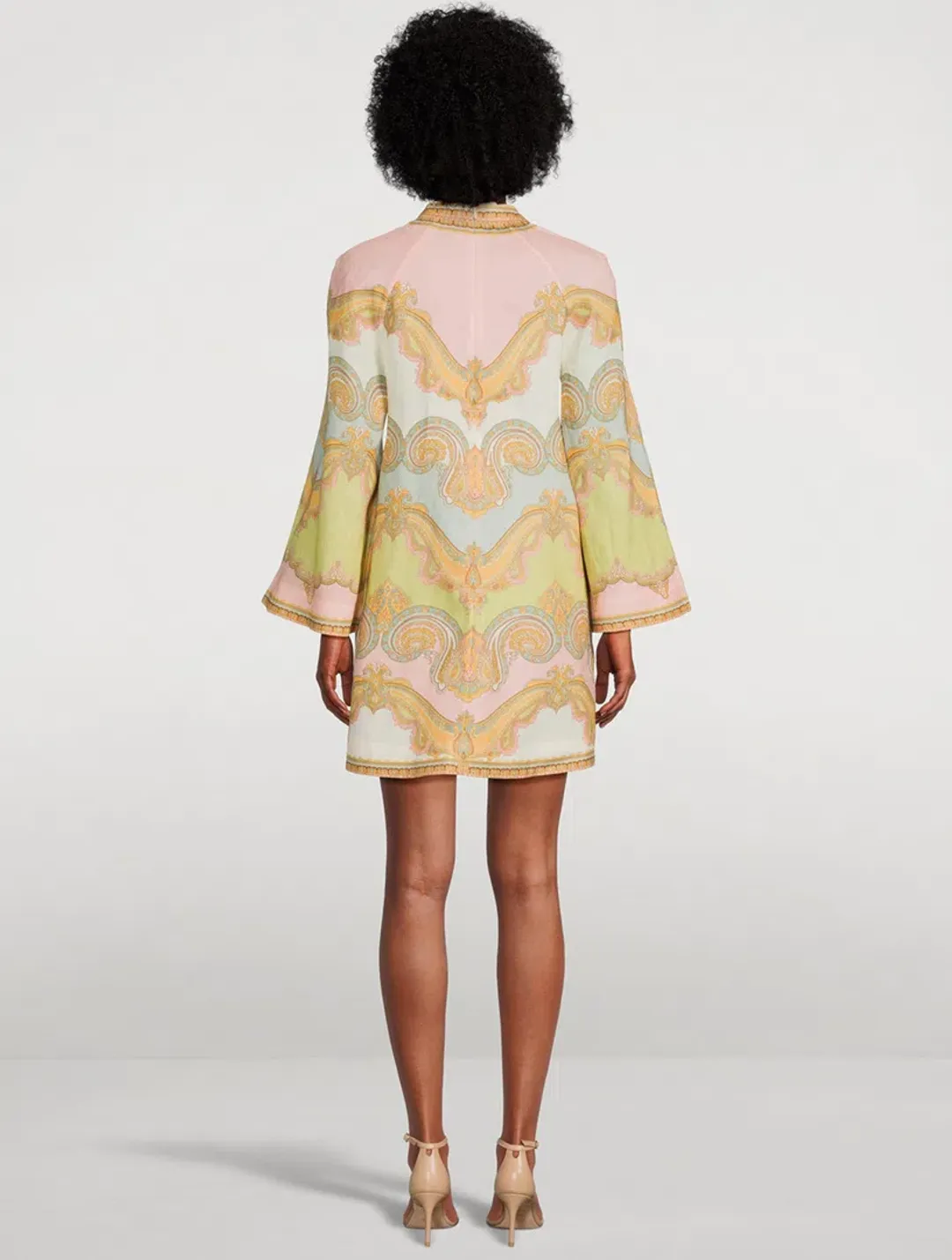 Zimmermann Maxine Tunic Mini Dress in Gold Paisley Size 2 / AU 12 for rent on The Volte - main image