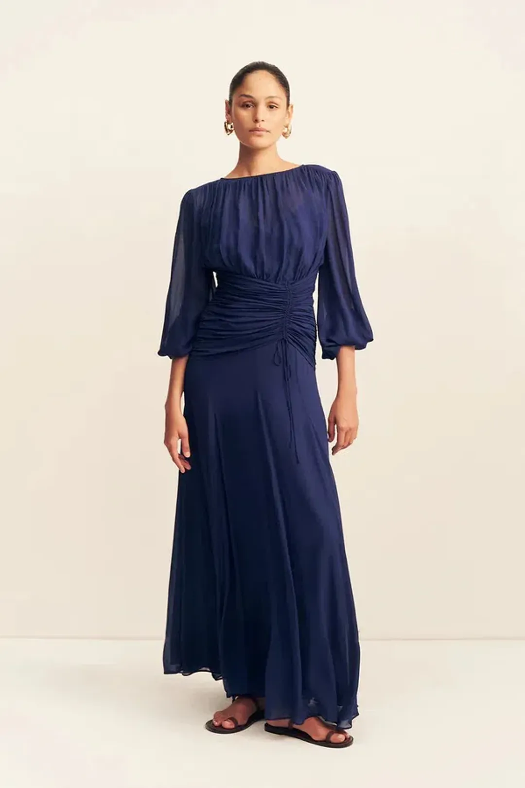 Shona Joy Romy High Neck Balloon Sleeve Maxi Dress; size 14 for rent on The Volte - main image