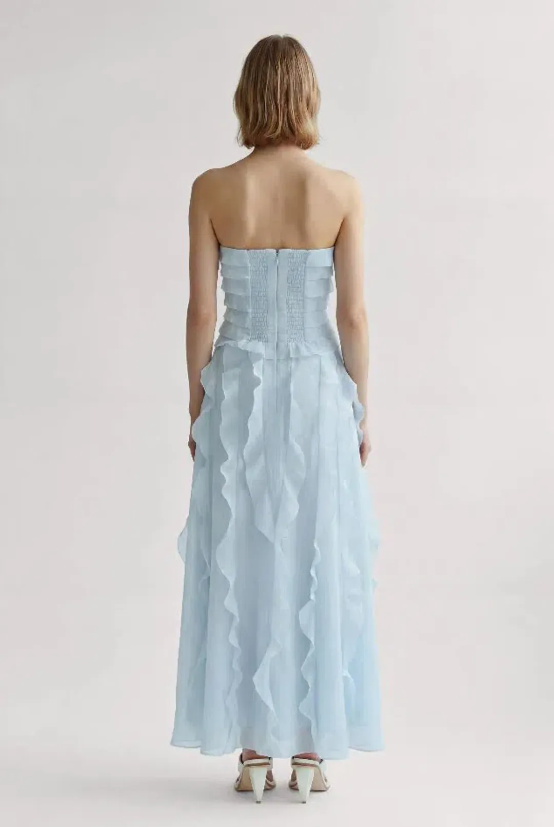  🩵 Aje ALLAIRIE GOWN in Pastel Blue - Size 10 AU  🩵 Ruffled Tiered Maxi Dress  🩵 for rent on The Volte - main image