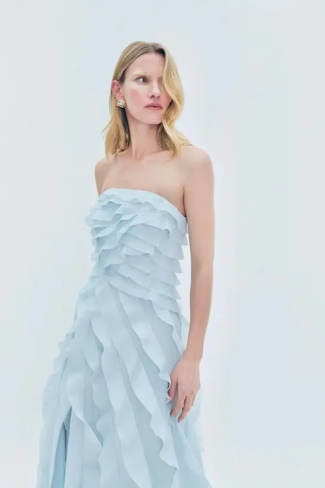  🩵 Aje ALLAIRIE GOWN in Pastel Blue - Size 8 AU  🩵 Ruffled Tiered Maxi Dress  🩵 for rent on The Volte - main image