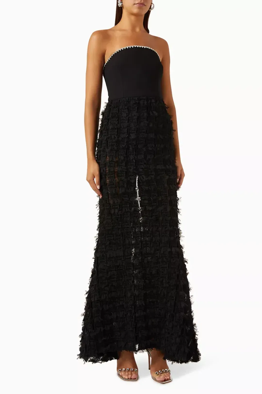 🖤 REBECCA VALLANCE Cherie Amour Gown – Black – Size 10 AU - Embellished Formal Maxi Dress 🖤 for rent on The Volte - main image
