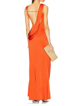 SIMKHAI Tommy Open Back Gown red size 8 for rent on The Volte - image 3