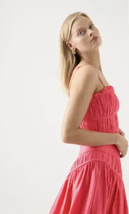 AJE 2-piece size 8 Pepper Ruched Bodice & Curve Midi Skirt Rouge Pink for rent on The Volte - image 7