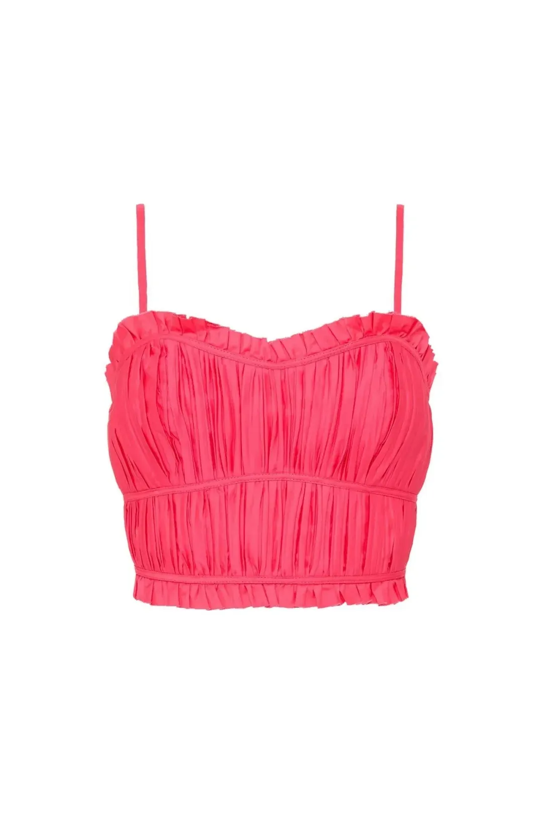 AJE 2-piece size 8 Pepper Ruched Bodice & Curve Midi Skirt Rouge Pink for rent on The Volte - main image