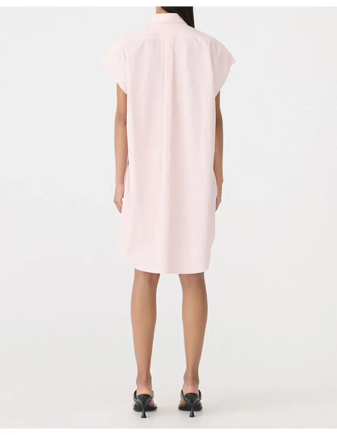 Bassike Crushed Cotton Sleeveless Dress Size 0 Soft Pink for rent on The Volte - main image