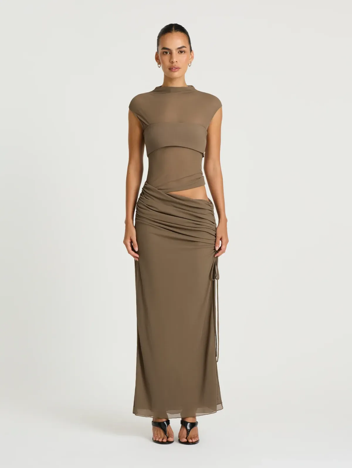 BENNI Becker Dress Khaki Size 8 for rent on The Volte - main image