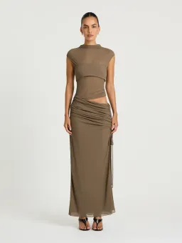 BENNI Becker Dress Khaki Size 8 for rent on The Volte - image 1